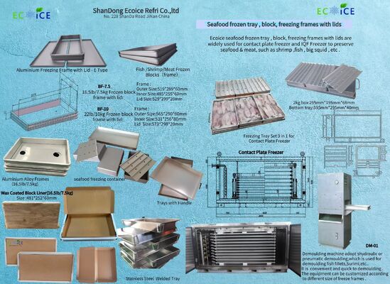 Food Grade Industrial Plate Freezer Spare Part Food Grade Aluminum Frozen Pan Frame Freezing Tray